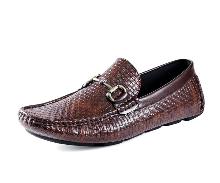 Amali Amerigo cognac woven loafers main