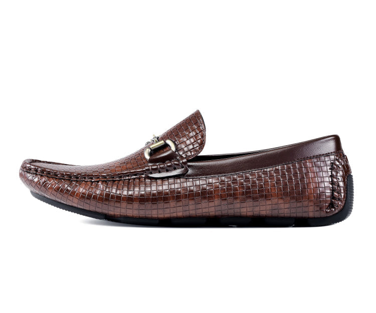 Amali Amerigo cognac woven loafers side