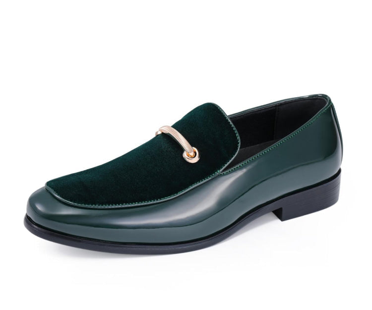 Amali Andrew green patent loafers main