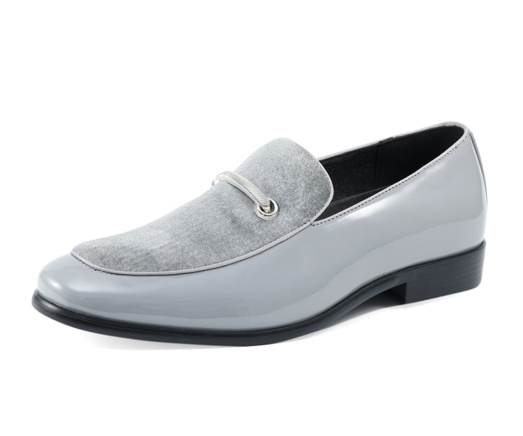 Amali Andrew grey patent loafers​ main