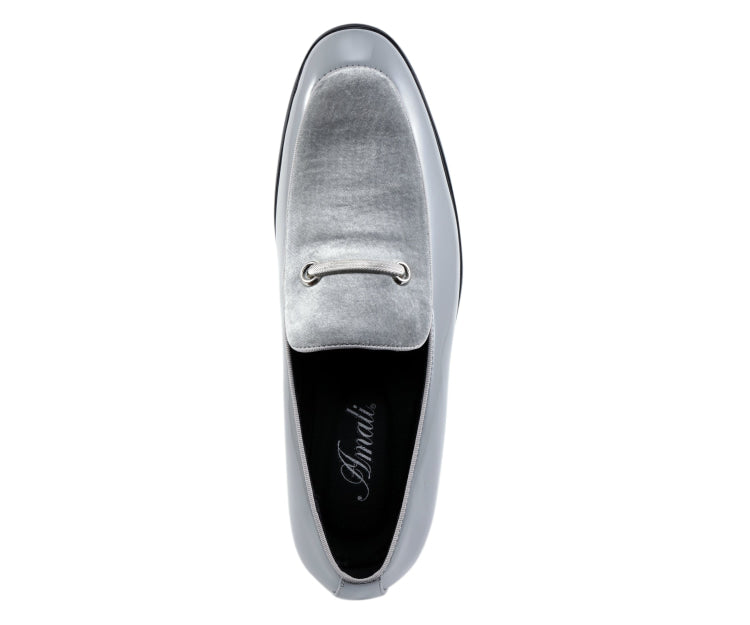 
                      
                        Amali Andrew grey patent loafers​ top
                      
                    