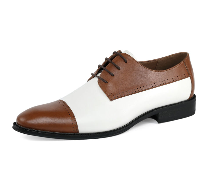 Amali Archer tan spectator dress shoes main