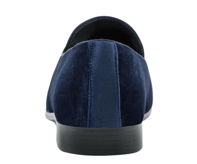 
                      
                        Amali Aries navy velvet loafers back
                      
                    