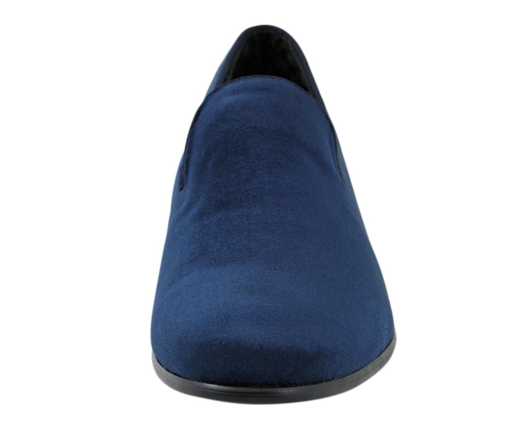 
                      
                        Amali Aries navy velvet loafers front
                      
                    