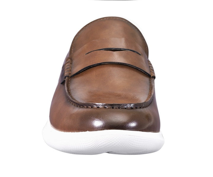 
                      
                        Amali Arvin cognac penny loafers front
                      
                    