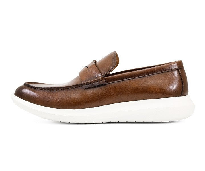 
                      
                        Amali Arvin cognac penny loafers side
                      
                    
