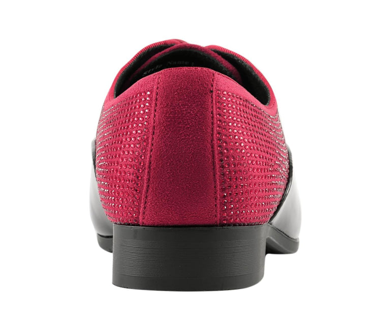 
                      
                        Amali Ashton black and red patent tuxedo shoes back
                      
                    