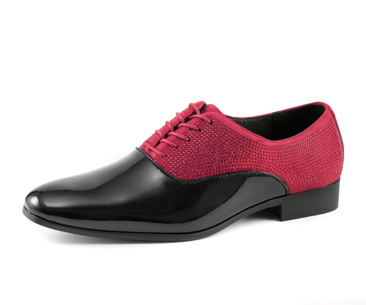 Amali Ashton black and red patent tuxedo shoes main