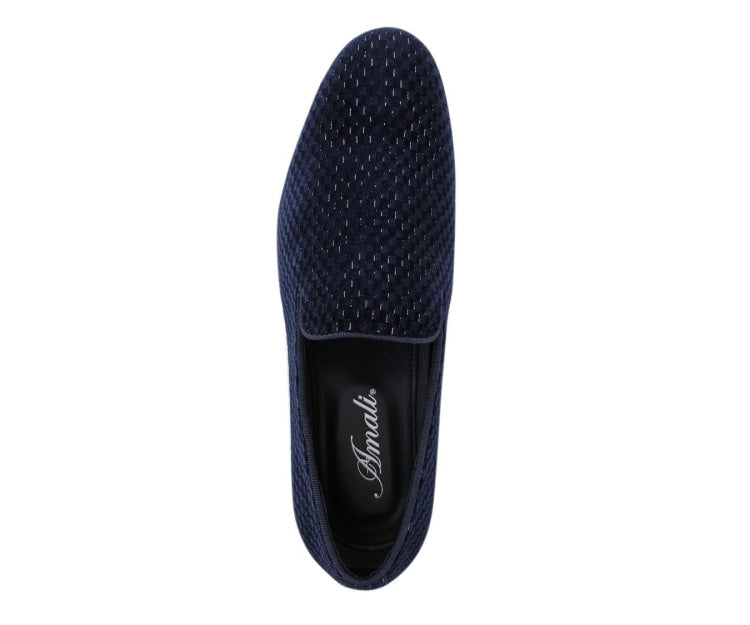 Navy Blue Loafers | Luxe Velvet Design | Blaze by Amali  display picture 2