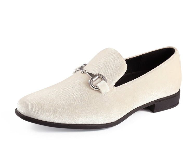 Amali Brad cream velvet loafers​ main