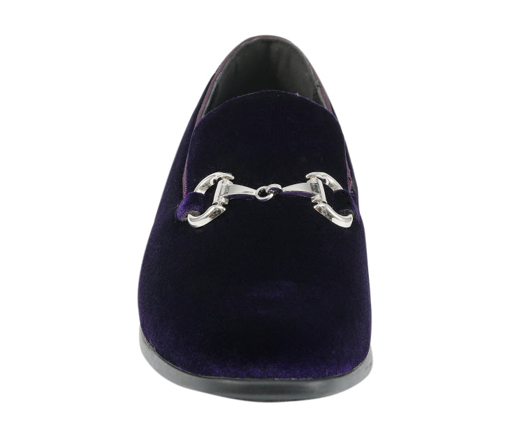 
                      
                        Amali Brad purple velvet loafers front
                      
                    