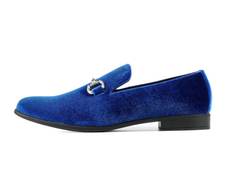 Amali Brad royal velvet loafers side