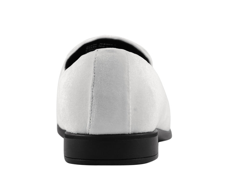 
                      
                        Amali Brad white velvet loafers​ back
                      
                    