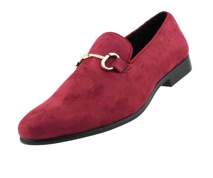 Amali Bradford raspberry loafers angled
