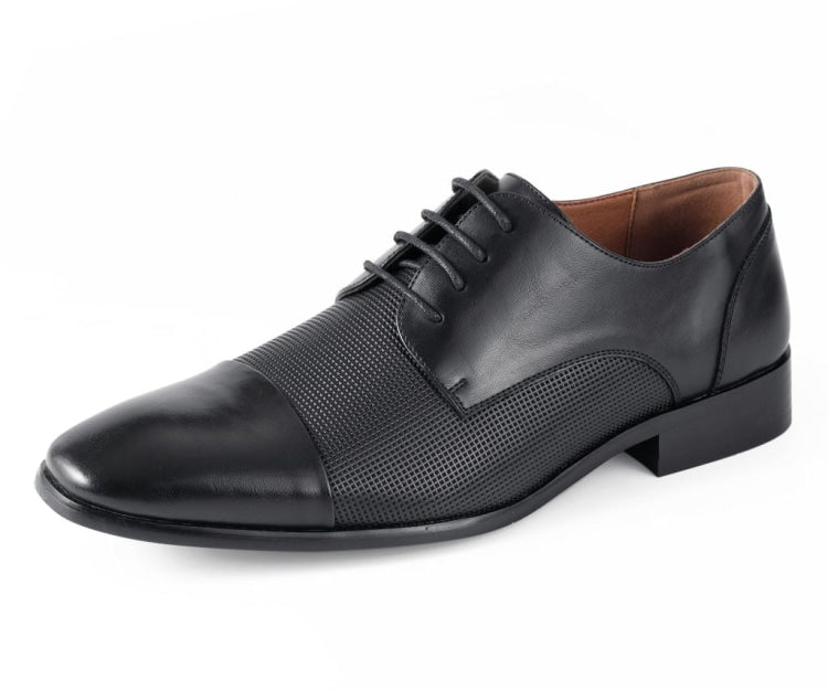 Amali Brent black cap toe derbys main