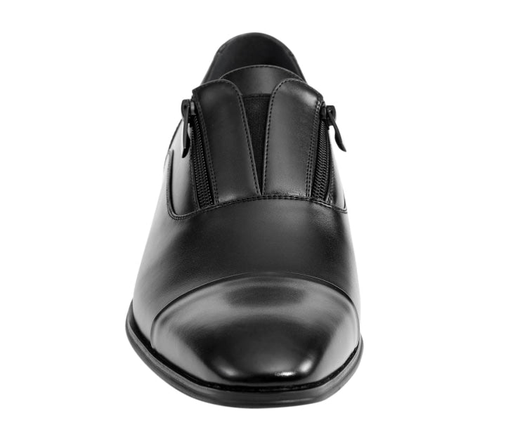 
                      
                        Amali Calum black cap toe loafers front
                      
                    