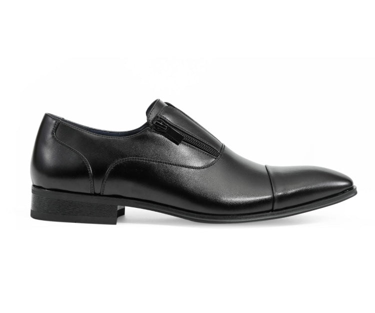
                      
                        Amali Calum black cap toe loafers side
                      
                    