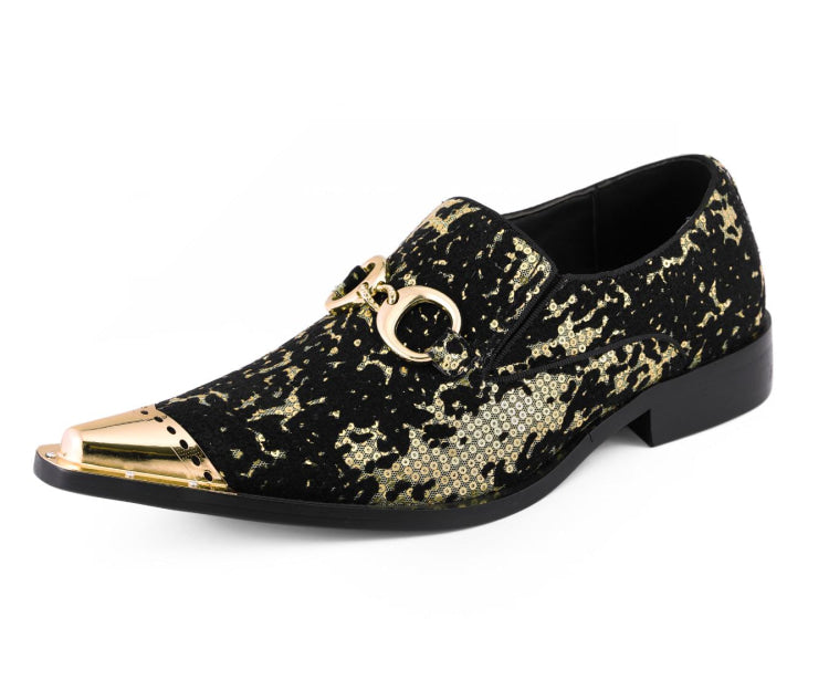 Amali Carlton gold metal tipped dress shoes main