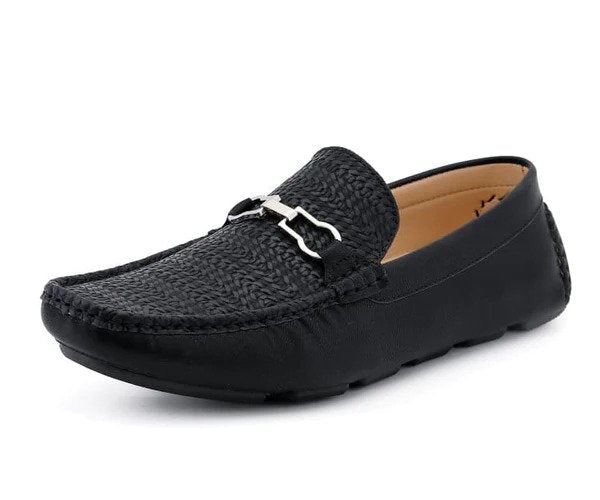 Amali Charles black driving loafers main