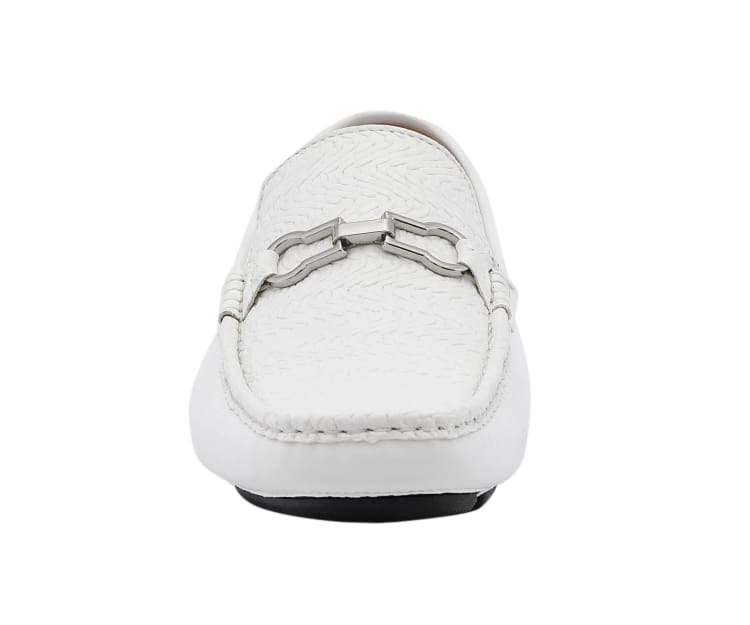 
                      
                        Amali Charles white driving loafers front
                      
                    