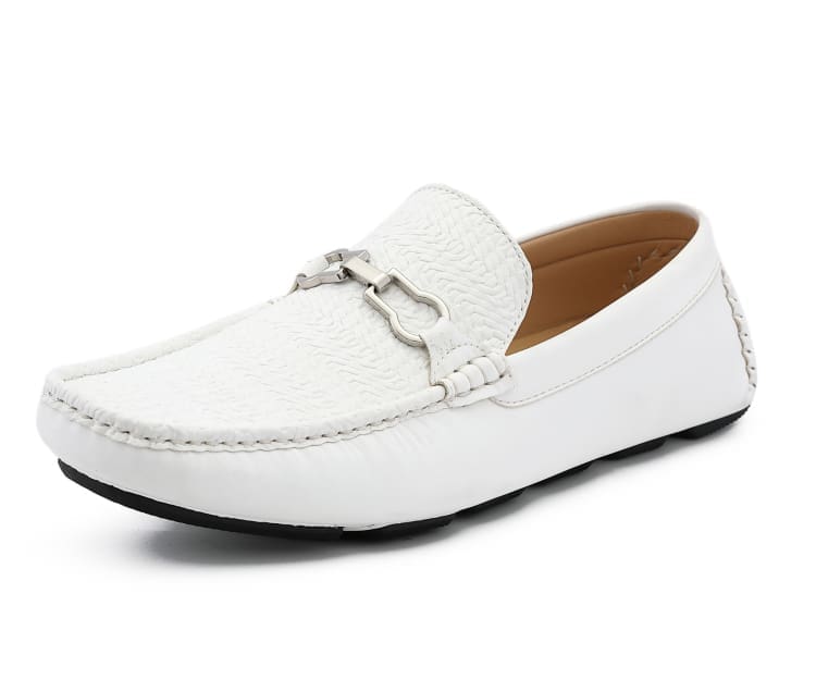 Amali Charles white driving loafers main