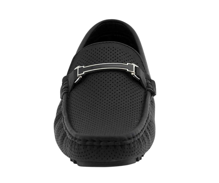 
                      
                        Amali Cola black driving loafers front
                      
                    