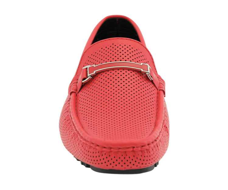 
                      
                        Amali Cola red driving loafers front
                      
                    