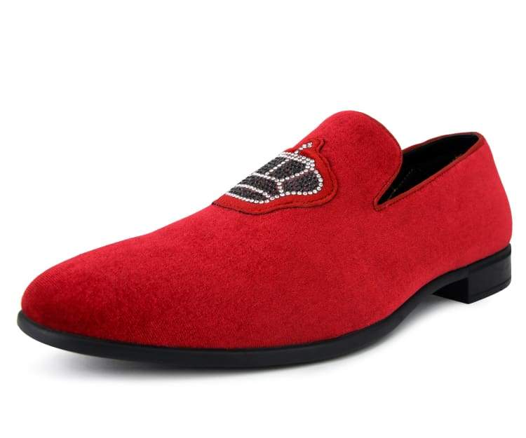 Amali Crown red velvet loafer main