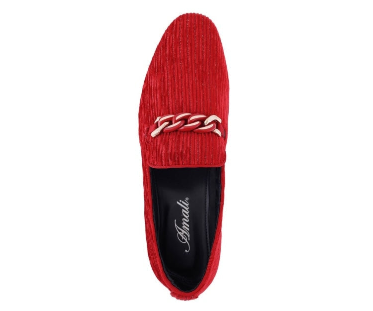 
                      
                        Amali Cyrus red velvet shoes top
                      
                    