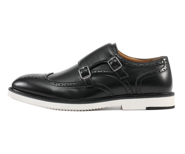 
                      
                        Amali Dario black monk strap shoes side
                      
                    