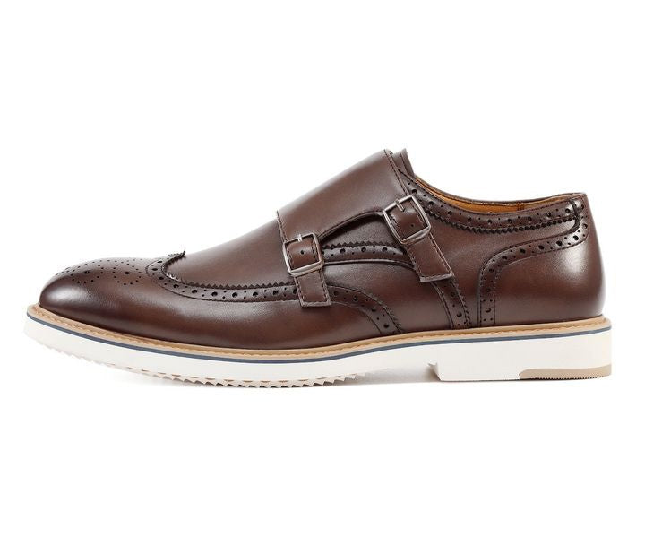 
                      
                        Amali Dario brown monk strap shoes​ side
                      
                    