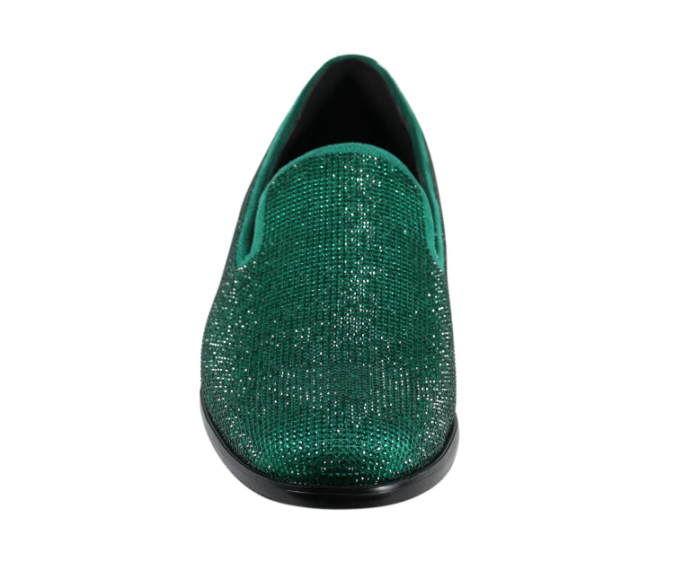 
                      
                        Amali Dazzle green sparkly loafers front
                      
                    