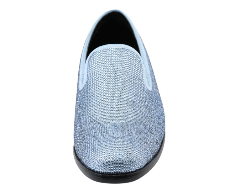sky blue men's dress shoes Suede Cap Toe Derby - Suede Genuine Suede Leather Material Lining Light Blue Sparkly Loafers |