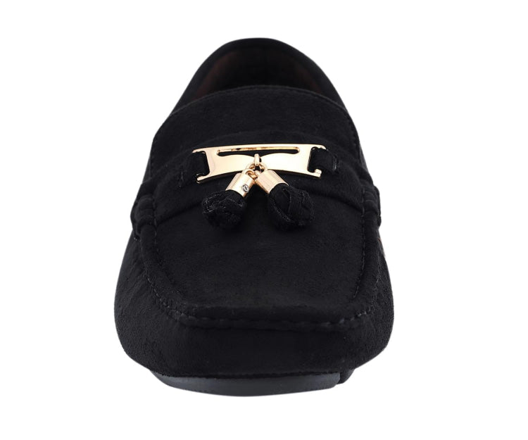 
                      
                        Amali Dyer black driving shoes front
                      
                    