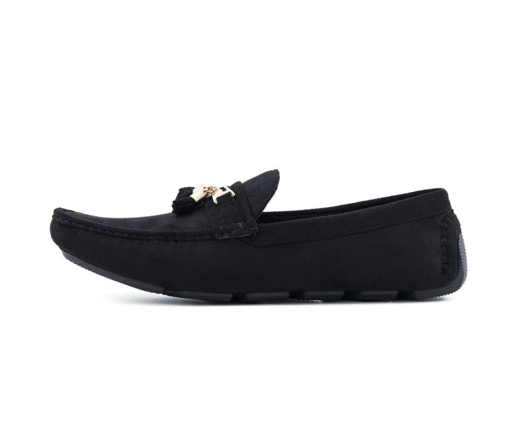 Amali Dyer black driving shoes side