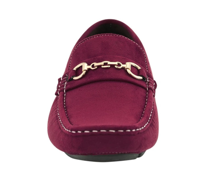 
                      
                        Amali Ecker burgundy driving moccasins front
                      
                    