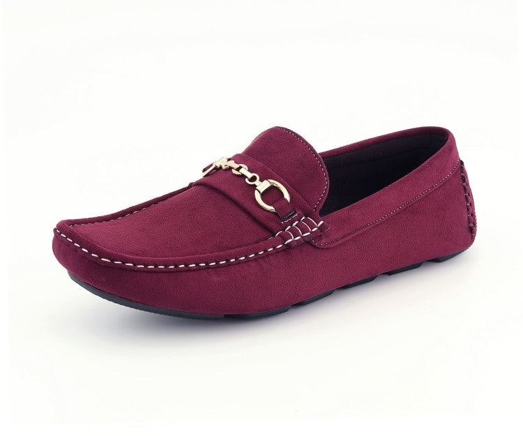Amali Ecker burgundy driving moccasins main