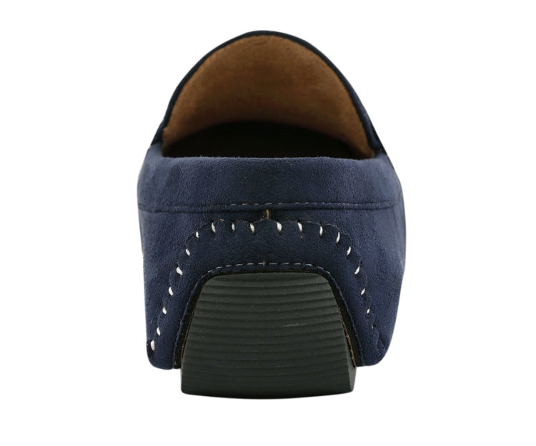 
                      
                        Amali Ecker navy blue moccasins back
                      
                    