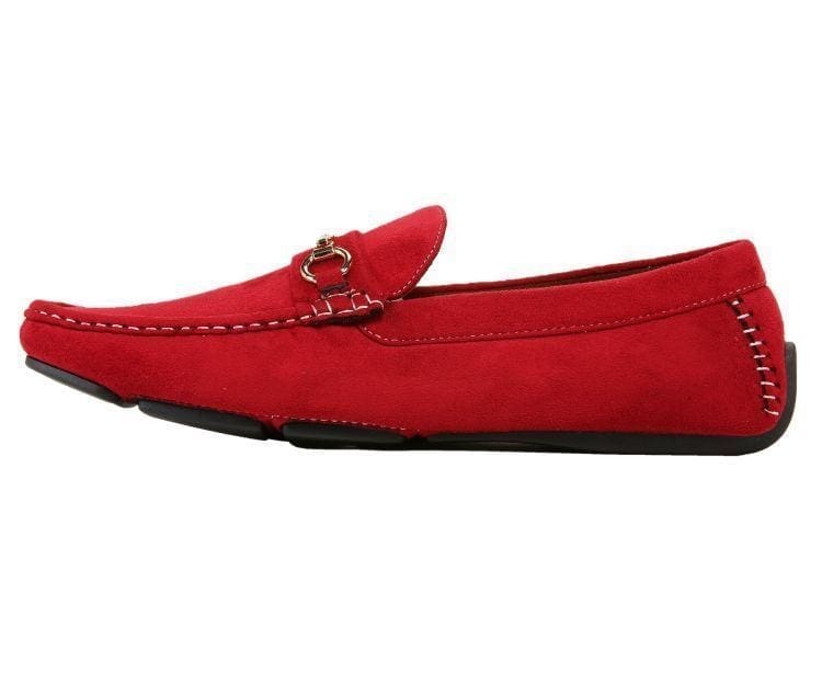 Amali Ecker red driving moccasins  side