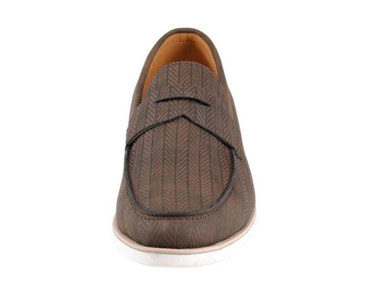 
                      
                        Amali Elias brown penny loafers front
                      
                    