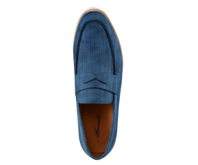 
                      
                        Amali Elias navy penny loafers top
                      
                    