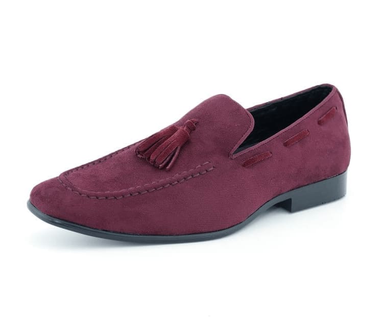Amali Emperor burgundy tassel loafers main 