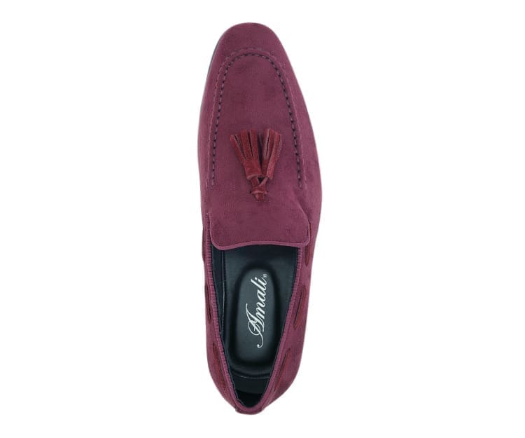 
                      
                        Amali Emperor burgundy tassel loafers top
                      
                    