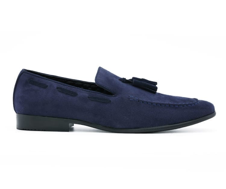 Amali Emperor navy tassel loafers side