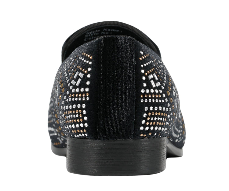
                      
                        Amali Enzo black slip on loafers back
                      
                    
