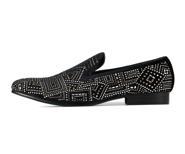 
                      
                        Amali Enzo black slip on loafers side
                      
                    