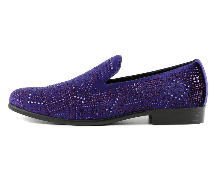 Amali Enzo purple slip on loafers side