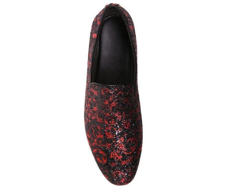 
                      
                        Amali Erin red glitter loafers top
                      
                    