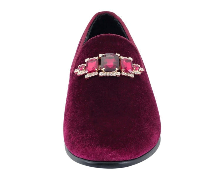 
                      
                        Amali Fabio burgundy loafers front
                      
                    