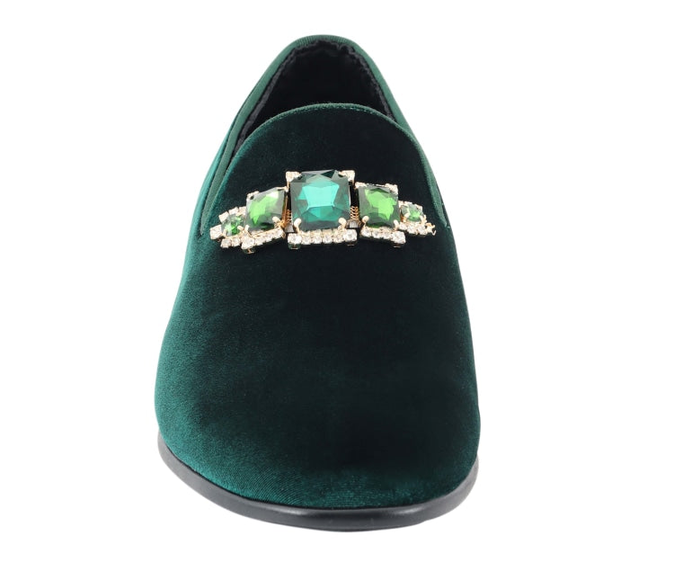 
                      
                        Amali Fabio green loafers front
                      
                    